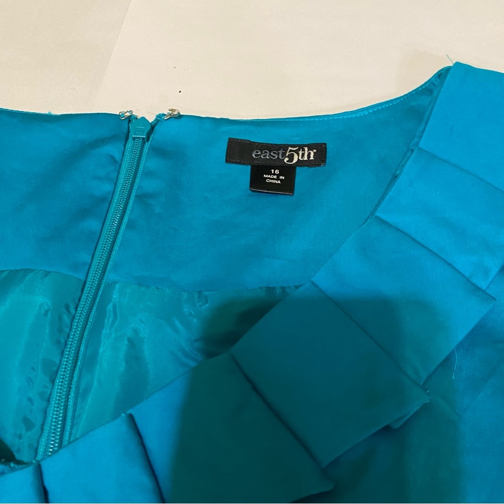 East 5th Vibrant Blue Dress with Ruffle Detail - Picture 6 of 14